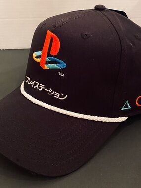 PlayStation Black Logo Baseball Cap with Multicolor Embroidery